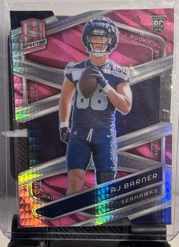 2024 Panini Spectra Rookies AJ Barner #175 Neon Pink Prizm Die-Cut /20 (RC)