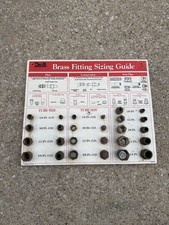 Do-It Best Brass Fitting Sizing Guide Store Display, Vtg 1994 Counter Sign