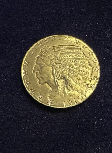 1910 Indian Head Gold Half Eagle Coin