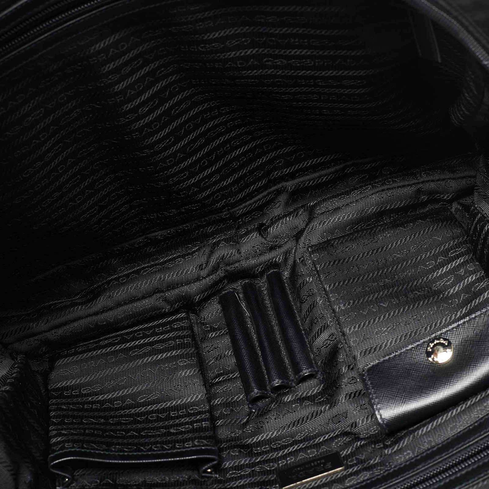 Prada Black Saffiano Lux Leather and Nylon Laptop Briefcase Bag thumbnail 7