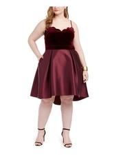 Teeze Me Women's Spaghetti Strap Short Party Dress Red Size 22