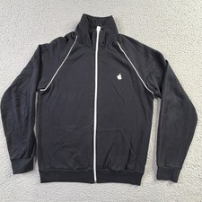Apple Employee Logo Track Jacket Campus Black Full Zip American Apparel Mens M