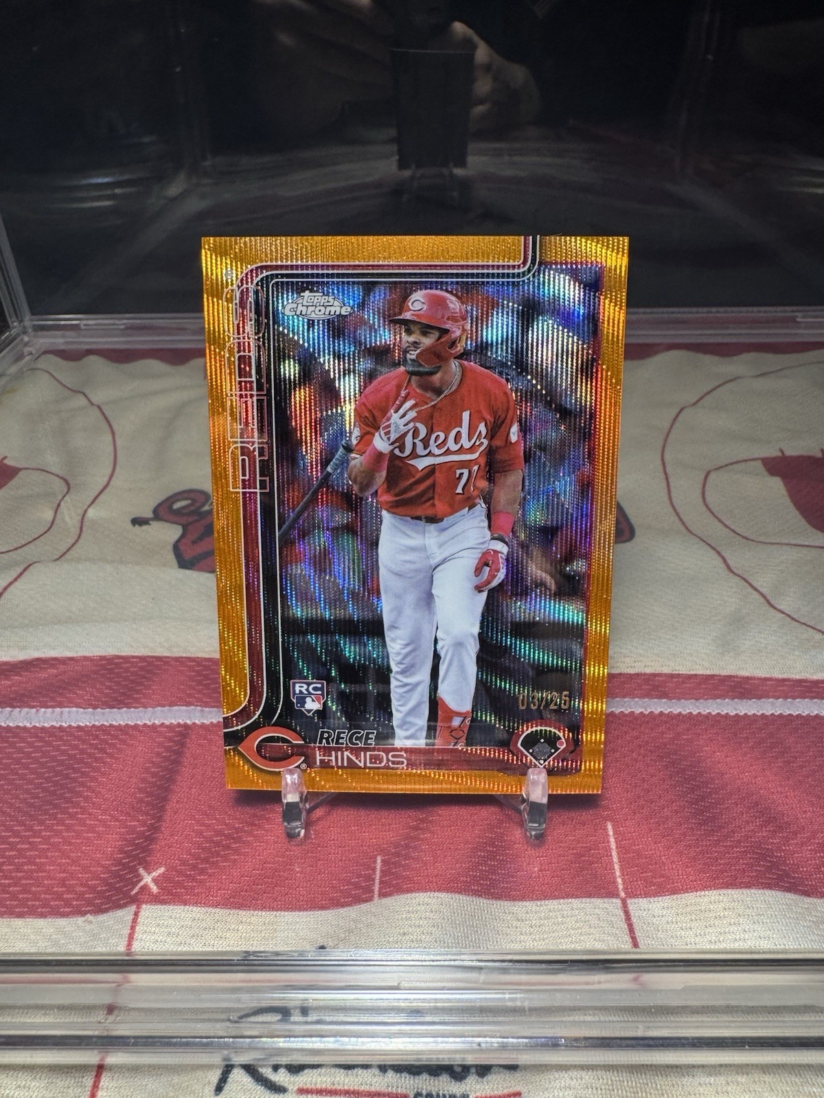 2025 Topps Chrome Rece Hinds #253 Orange Refractor /25 (RC)
