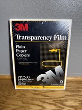 3M Transparency Film PP2500 for Plain Paper Copiers 100 Sheets 8.5x11 Made USA