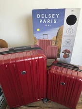 Delsey 2 Pcs Set Luggage Hardbody Red Waterproof