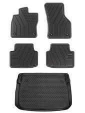 Gummi Fußmatten Kofferraumwanne für VW Golf Sportsvan 2014- Schalen Gummimatten