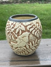 Weller Knifewood Pottery Vase. 5 1/2 Tall. Rudolph Lorber. C 1921