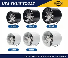 4” 6” 8” Inline Duct Booster Fan Blower for Ventilation Exhaust Cooling Airflow