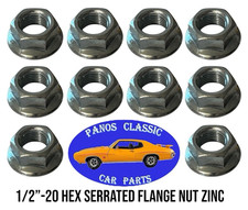 1/2"-20 Hex Serrated Flange Nut Zinc Plated Steel 50FNSFZ High Quality 10pc #925
