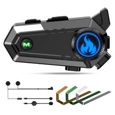 C9 Motorcycle Helmet Bluetooth Headset, V5.4 Helmet Speakers with 2 Type Mics...