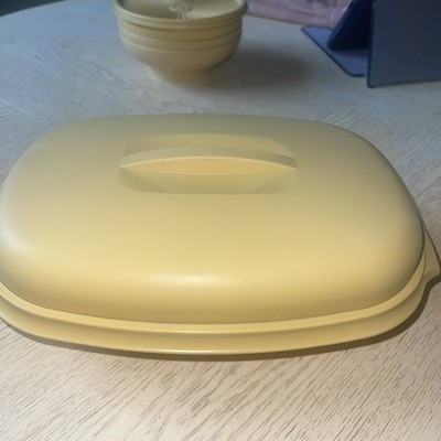 Tupperware Microwave Vegetable Rice Steamer 4 Piece Harvest Gold #1273-3