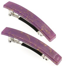 French Skinny Rectangle No-Slip Hair Barrette, Set of 2 - Tandem