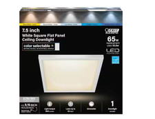 Feit Electric 10.5w Led Flush Mount 7.5in White Square Dimmable Panel Feit Electric 10.5w Led Flush Mount 7.5in White Square Dimmable Panel