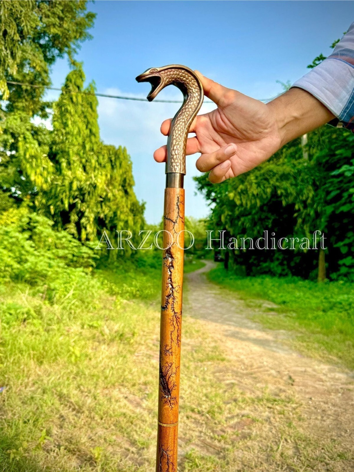 Engraved Unique Designed Solid Antique Cobra Snak… - image 1