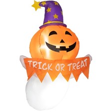 3.4ft Halloween Inflatable Ghost Window Prop LED Blow Up Outdoor Indoor Yard Dec
