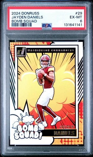 2024 Panini Donruss Bomb Squad Jayden Daniels #29 Rookie Insert Commanders PSA 6