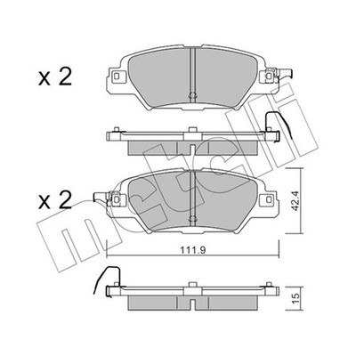   METELLI BREMSBELAGSATZ SCHEIBENBREMSE HINTEN KAY02648A NEU DE STOCK