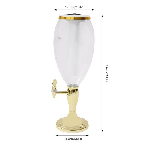 5L Beer Tower Beverage Dispenser Cold Beer Drink Juice w/LED Lights Party Bar