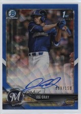 2018 Bowman Draft Chrome Pick Blue Wave Refractor 89/150 Joe Gray Auto 10om