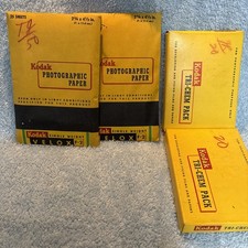 2 Vintage Packs KODAK VELOX F2 PHOTO PAPER 2 3/4" x 4 1/2" 25 Sheets  Tri-Chem