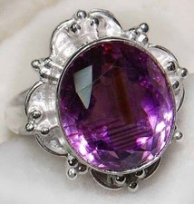 2CT Natural Amethyst 925 Solid Sterling Silver Ring Jewelry Sz 8 B19-2