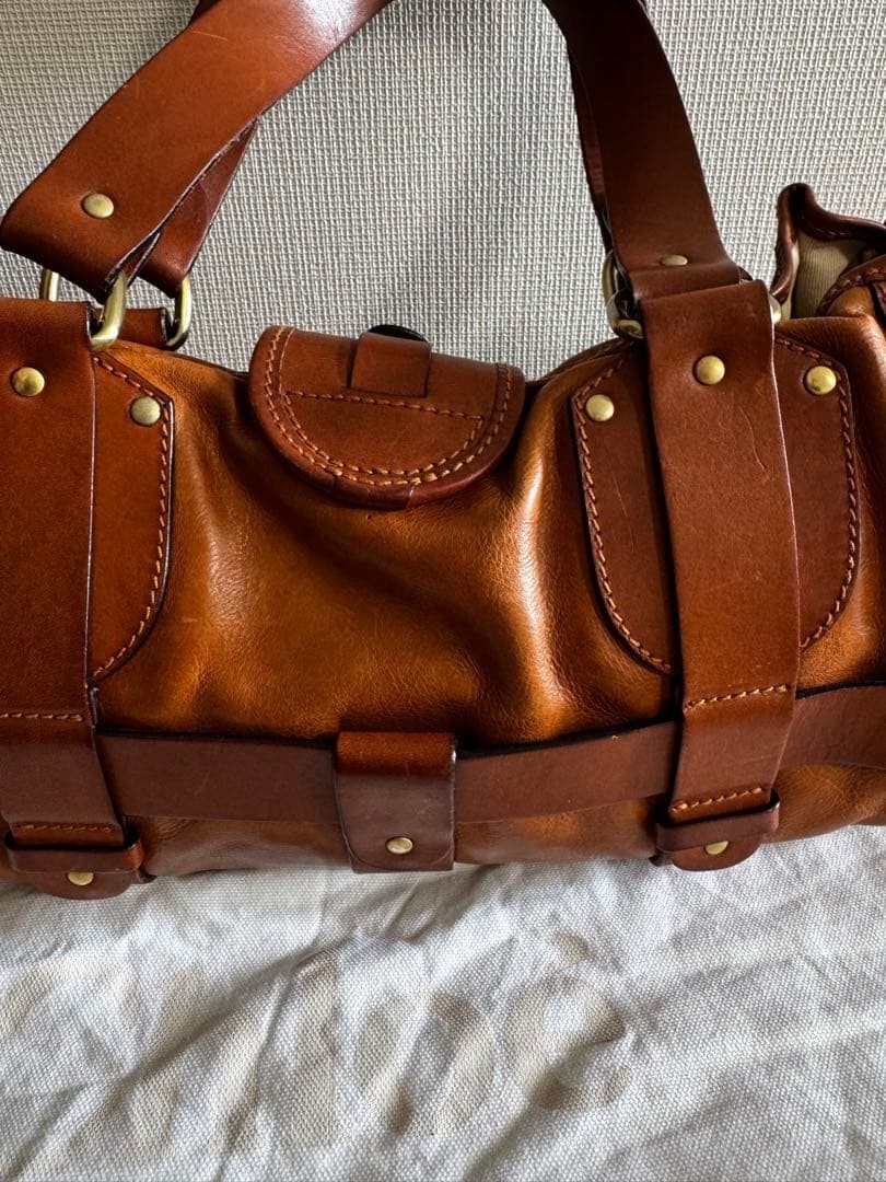 Rare Chloe Kerala Brown Leather Shoulder Tote Bag Women's Handbag Gold Hardware image 4