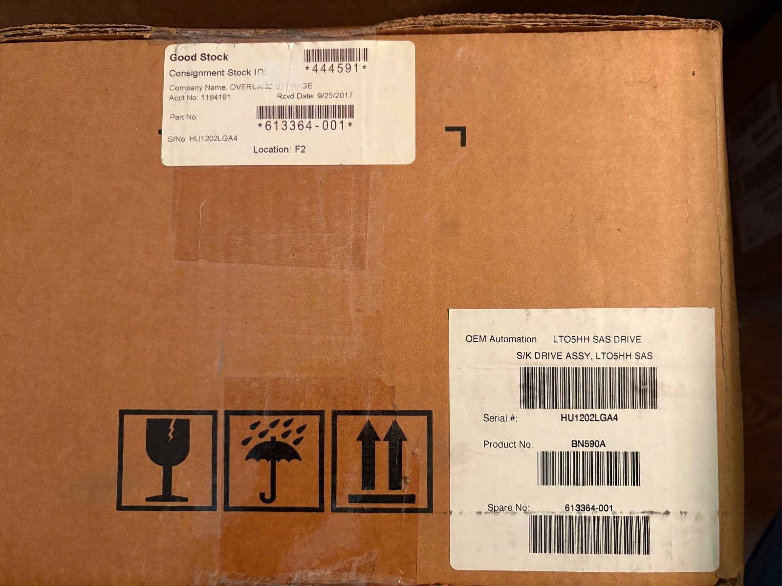 BN590A Overland LTO-5 SAS HH Loader Tape Drive Neo 2000 613364-001 HP AQ283B#103