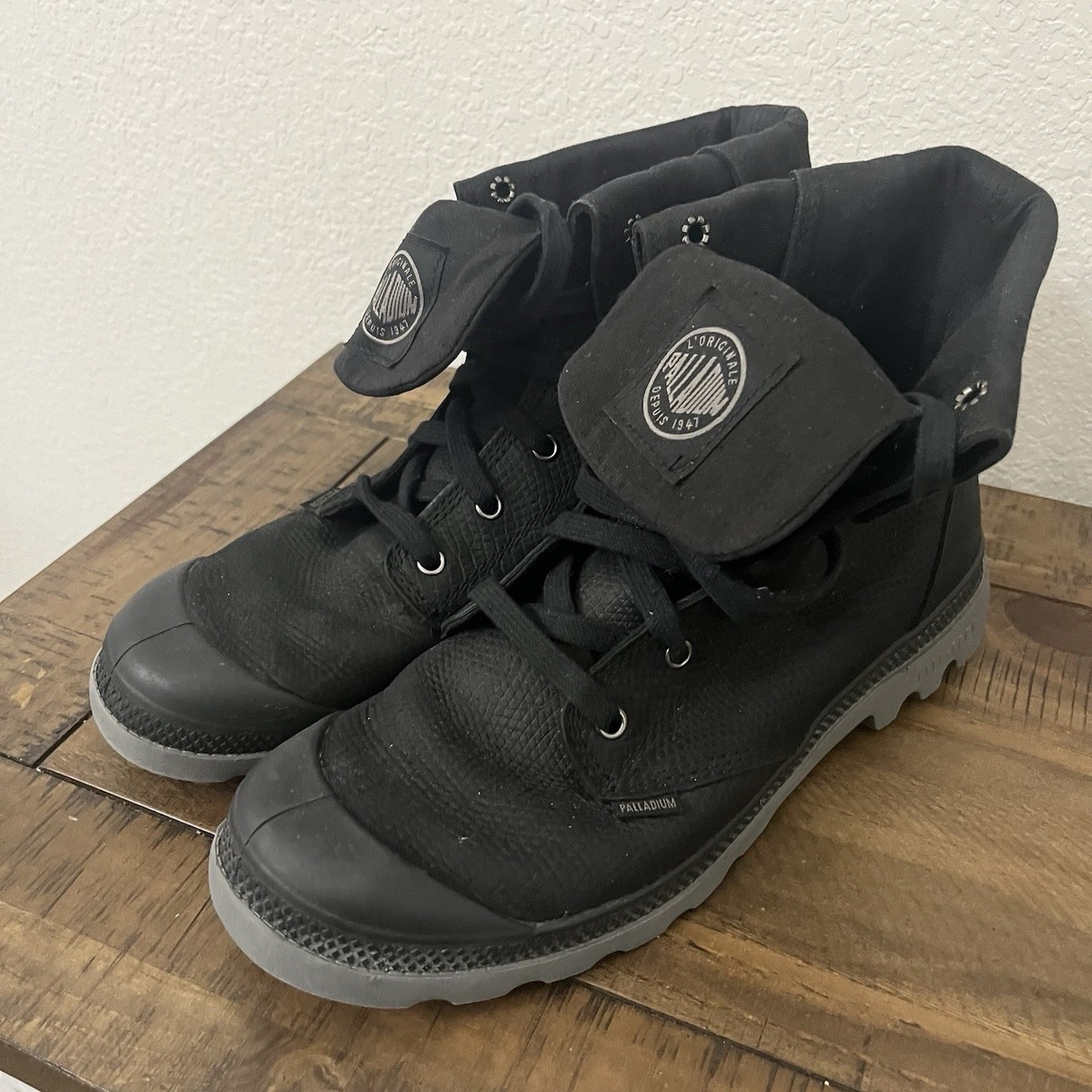 Palladium Baggy Turn-down Black/Black Canvas Boots Men display picture 3
