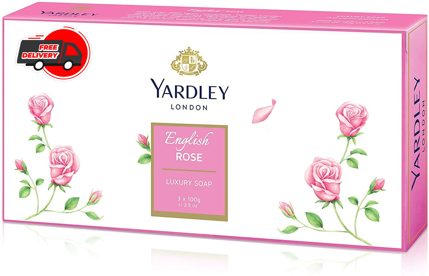 Yardley London English Rose Luxury Soap Set Triple Milled 10.5 Ounces