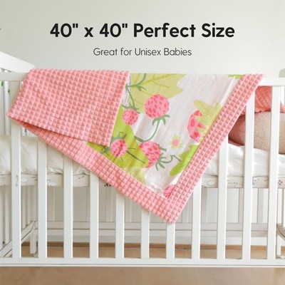 Muslin Blanket Cotton Microfiber 40x40 Rabbit Pink Diamond Plush Toddler Nursery