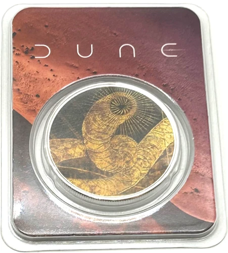 1 oz. Dune SAND WORM color round .999 silver IN CARD