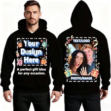 Personalized Hoodie with Name/Logo/Photo - Because Gift for Best Friend Family