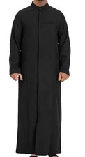 YAOHUOLE Men  s Black Thobe Jubba Kaftan Robe XL Islamic Muslim Wear