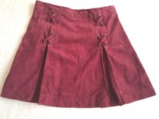Womens Small Hippie Go Go 60s Western Cowgirl Faux Suede Lace Front Mini Skirt