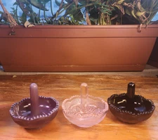 Ring Holders Mosser Jewelry Glass Scalloped Edged Ring Holders Set of Three