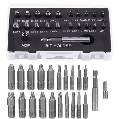 22Pcs Mini Damaged Screw Extractor Kit Small Stripped Screws Remover Easy Out Br