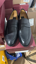 Men's Black Leather Dress Loafer Shoes Slip-On Solid Almond Toe Classic Style