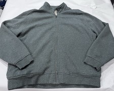 LL Bean Katahdin Iron Works Hoodie Mens Large Gray Sherpa Fleece Sweatshirt Zip