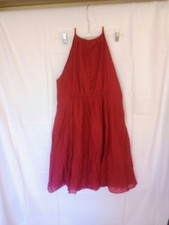 Esley Pink Large L. Sleeveless silk and cotton blend. halter dress