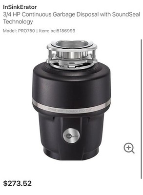 InSinkErator Pro 750 Garbage Disposal 3/4 HP Evolution Series - New
