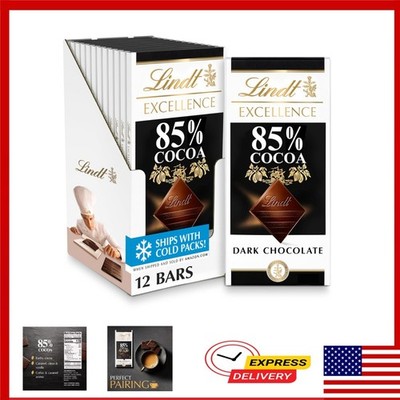 Lindt EXCELLENCE 85% Cocoa Dark Chocolate Bar - 12 Pack