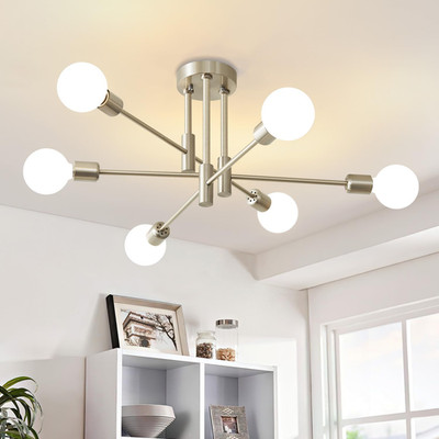Biewalk Modern Chandelier Ceiling Light Fixture, 6-Light Sputnik Dining Chandeli