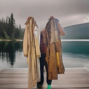 2 Western Duster Coat Lot - Oilskin Sliker  + Duster Coat. Horseback Riding!