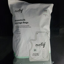 2 Packs Of 100 count (200 Total) Motif Breast Milk Storage Bags 8oz Brand New 