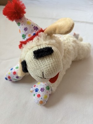 Lamb Chop Dog Plush Toy with Happy Birthday Hat 10.5'' Squeaky Soft Toy