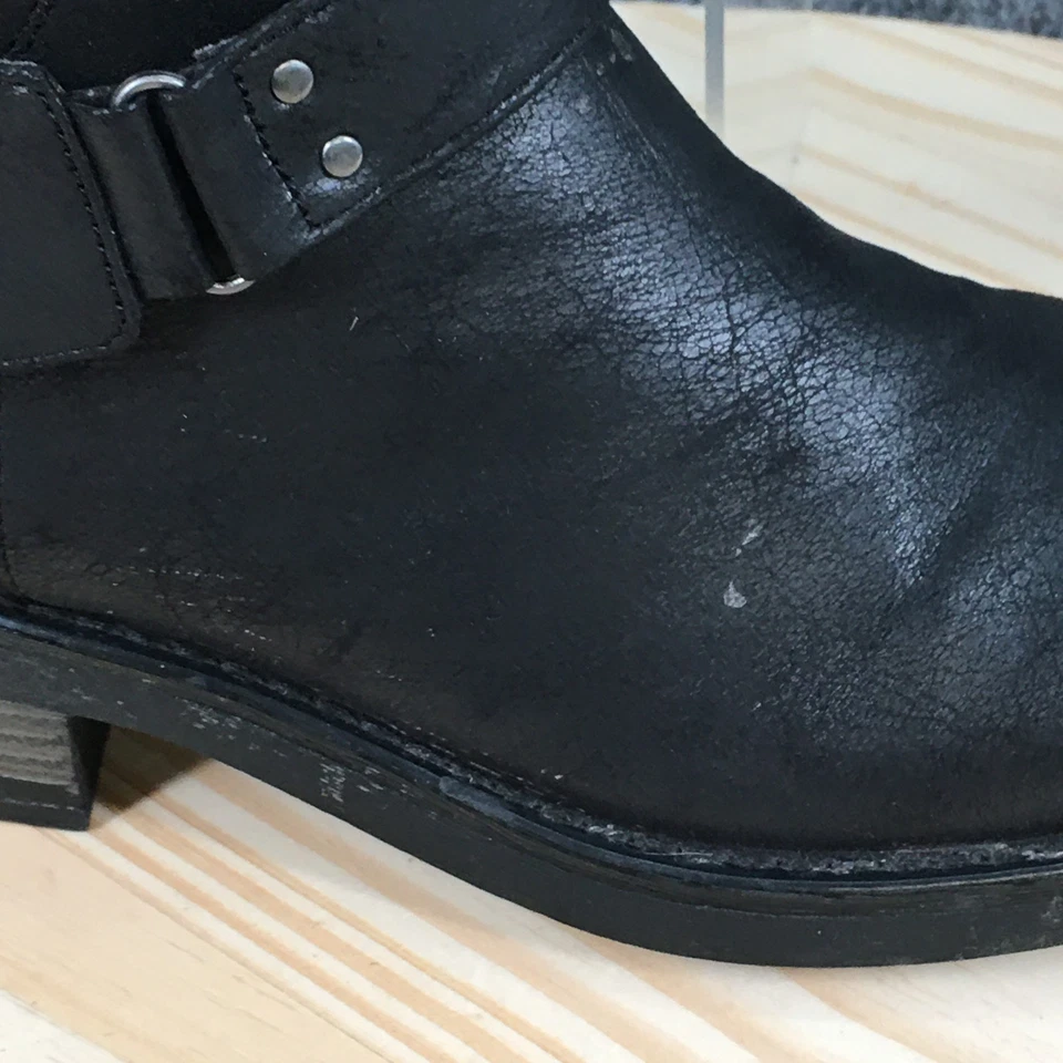 Botas de montar Fergie para mujer 8M negras Maddie Moto punta redonda media cremallera cuero informal Foto 2 de 4