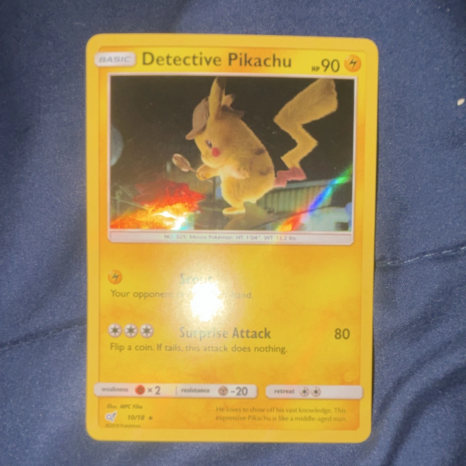 Detective Pikachu 10/18 Holo Rare - Detective Pikachu Set Pokemon TCG EN 2019