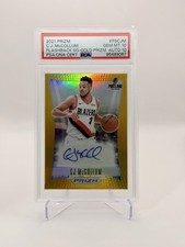 2021 Prizm CJ McCollum Flashback Signature Gold Prizm Auto /10 PSA 10/10 Blazers