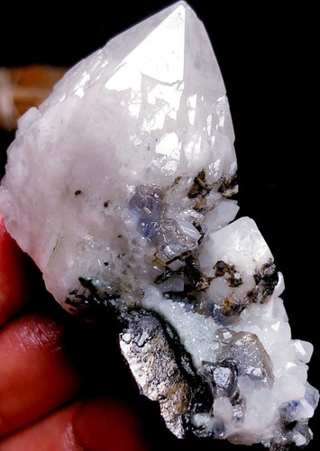 76g Natural skeletal Elestial Candle QUARTZ Crystal Inner Mongolia&Fluorite r268 - Picture 3 of 7