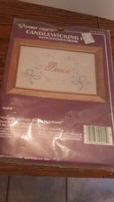 Vtg Vogart Candlewicking Kit -PEACE w/ Wood Frame- NIP